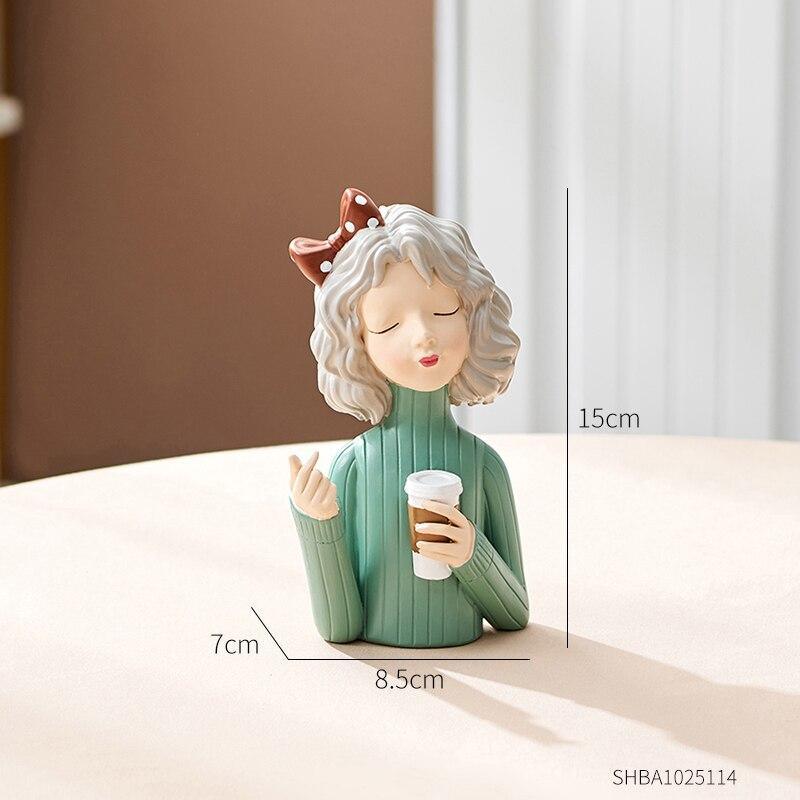 Shop 200044142 Girl in Green : Small Nicola Sculpture Mademoiselle Home Decor