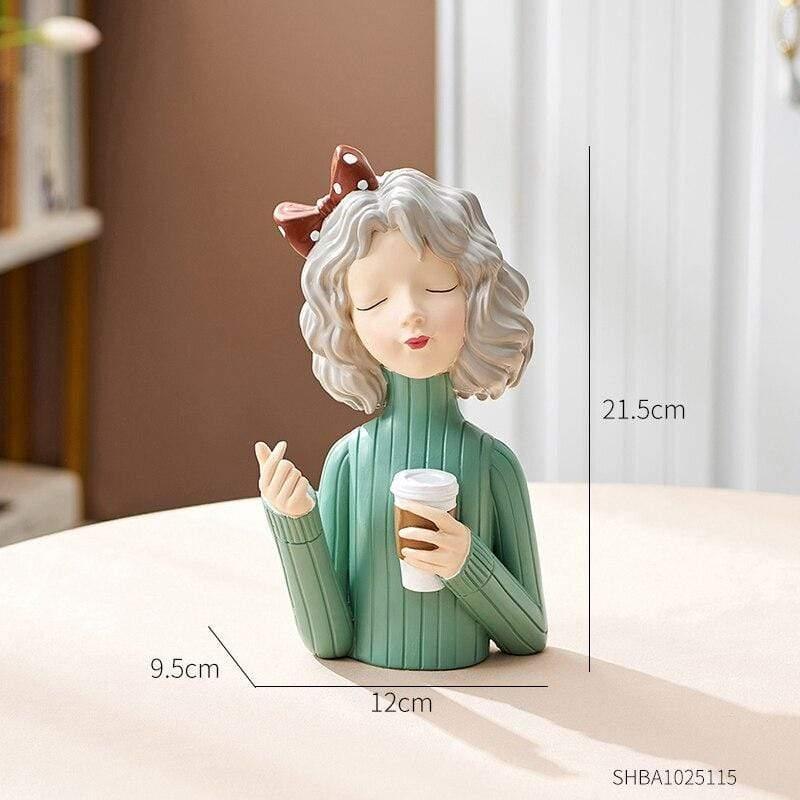 Shop 200044142 Girl in Green : Medium Nicola Sculpture Mademoiselle Home Decor