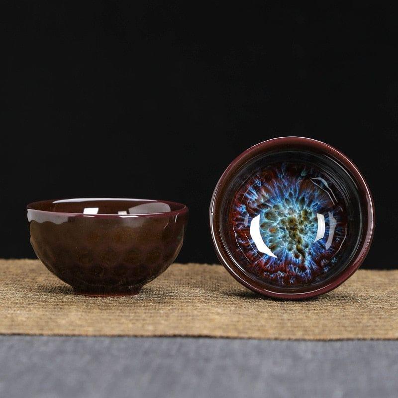 Shop 0 F2 6.9X3.8CM 60ML 1pc Kiln Change China Ceramic Tea Cup Temmoku Glaze Porcelain Kung Fu Cups Set Pottery Jianzhan Drinkware Tableware Wholesale Mademoiselle Home Decor