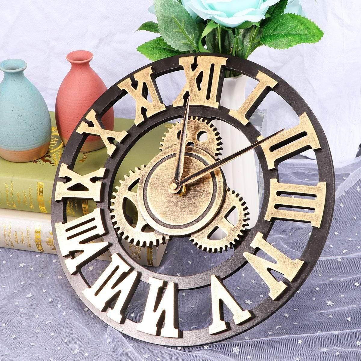 Shop 0 Industrial Gear Wall Clock Decorative Retro MDL Wall Clock Industrial Age Style Room Decoration Wall Art Decor (Without Battery) Mademoiselle Home Decor