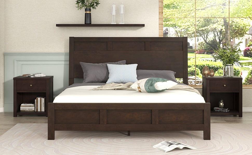 Shop Classic Rich Brown 6 Pieces King Bedroom Set ( King Bed + Nightstand*2+ Dresser + Chest + Mirror) Mademoiselle Home Decor