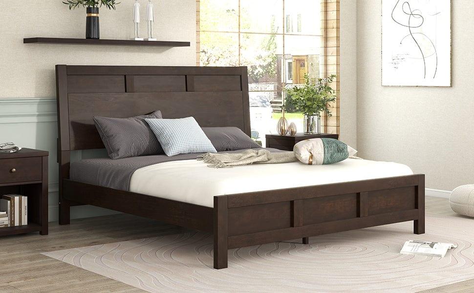 Shop Classic Rich Brown 6 Pieces King Bedroom Set ( King Bed + Nightstand*2+ Dresser + Chest + Mirror) Mademoiselle Home Decor