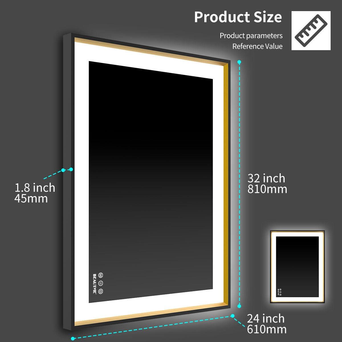 Shop Bathroom Mirror with LED Lights Wall Mounted Anti-Fog Memory Dimmable Touch Sensor Horizontal/Vertical Warm White/Daylight LightsHorizontal/Vertical Mademoiselle Home Decor