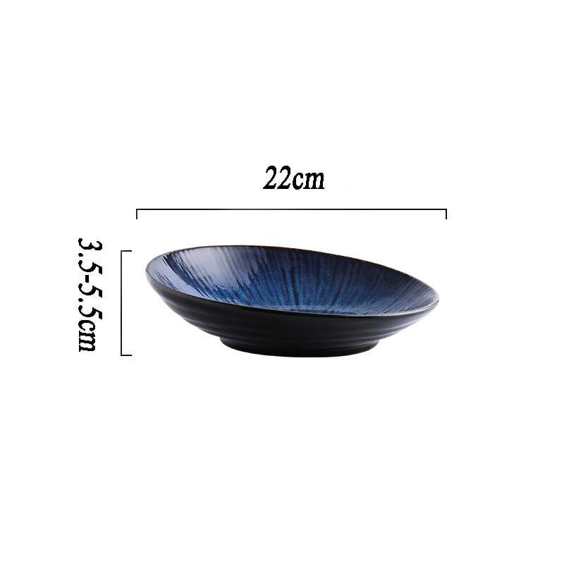 Shop 0 H05 Creative Tableware Klin Glaze Blue Color ceramic Plate Home Flat Plate Deep Steak Dish Bowls Breakfast Dinner Dishes And Plates Mademoiselle Home Decor