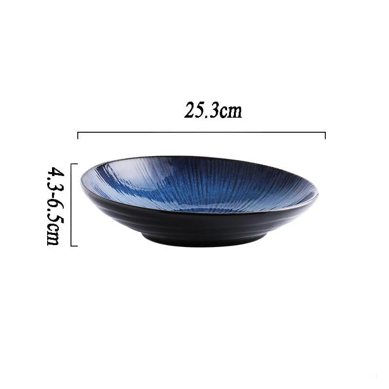 Shop 0 H15 Creative Tableware Klin Glaze Blue Color ceramic Plate Home Flat Plate Deep Steak Dish Bowls Breakfast Dinner Dishes And Plates Mademoiselle Home Decor