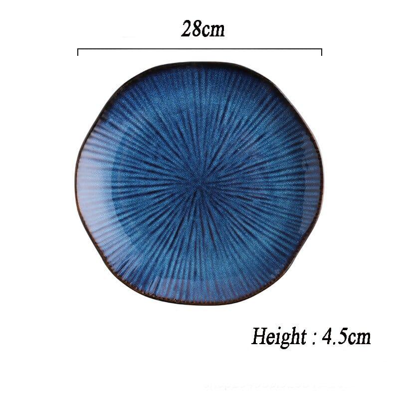 Shop 0 H16 Creative Tableware Klin Glaze Blue Color ceramic Plate Home Flat Plate Deep Steak Dish Bowls Breakfast Dinner Dishes And Plates Mademoiselle Home Decor