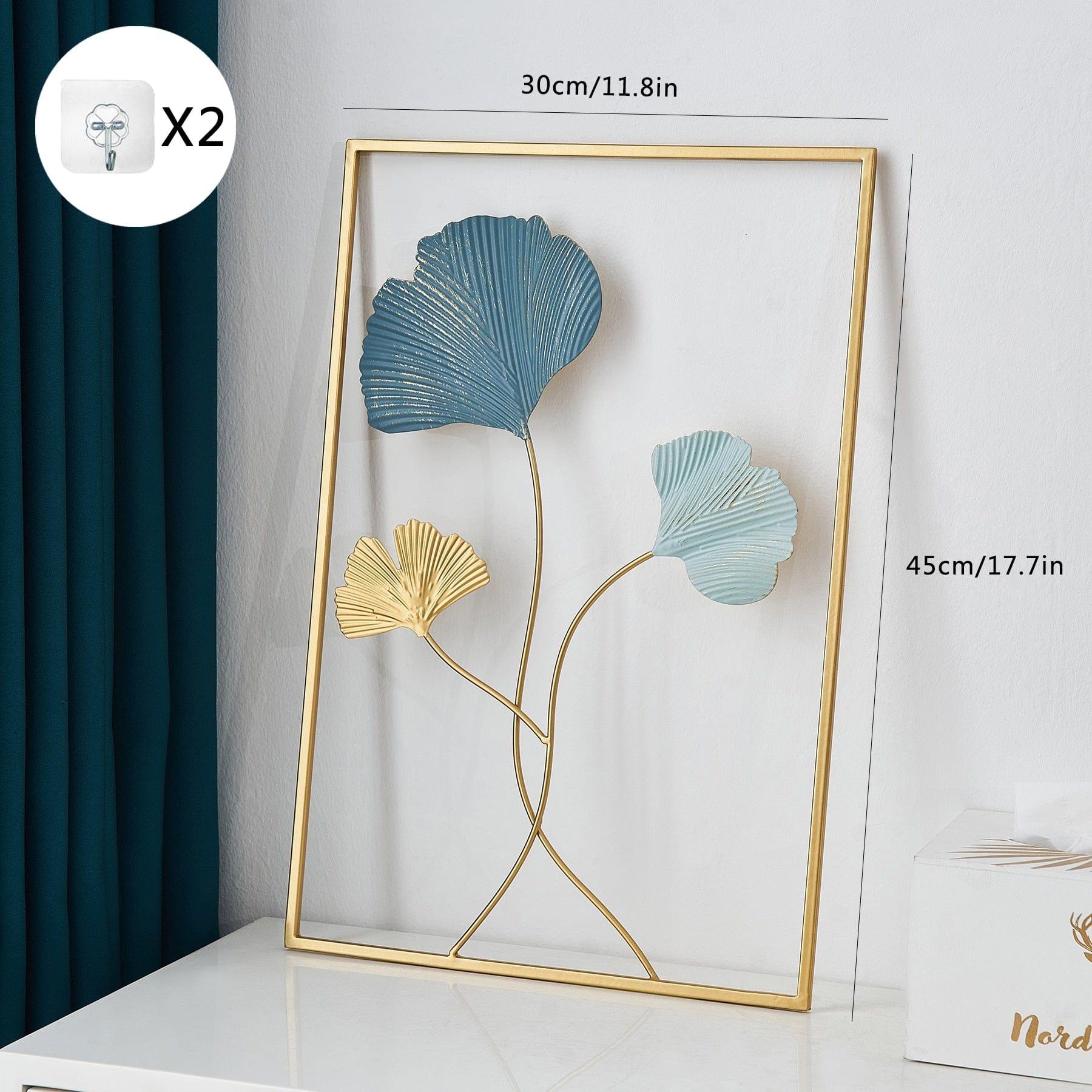 Shop 0 45cm X 30cm 2 Iron Macrame Room Wall Decor Panel Metal Ginkgo Biloba Wall Accessories Nordic Modern Home Decor Art Hanging Wall Stickers Gift Mademoiselle Home Decor