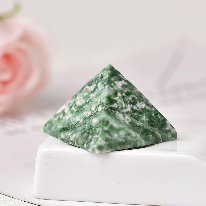 Shop 0 QingHai Jade Natural Fluorite Crystal Pyramid Quartz Healing Stone Chakra Reiki Crystal Tiger Eye Point Home Decor Crafts Of Gem Stone 1PC Mademoiselle Home Decor