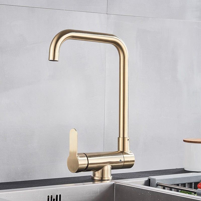 Shop 0 Quyanre Brushed Gold Inner Window Folding Kitchen Faucet 360 Rotation Matte Black Lead Free Bathroom Sink Faucet Mixer Tap Mademoiselle Home Decor