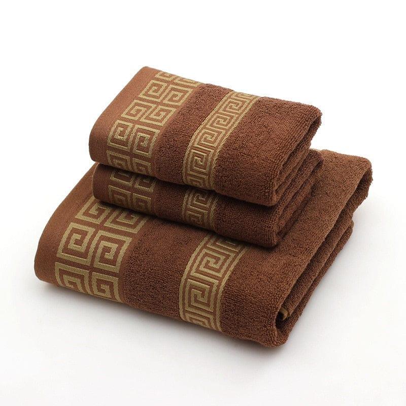 Shop 0 100% Cotton Towel Set Bathroom Geometric Pattern Bath Towel For Adults Face Hand Towels Terry Washcloth Travel Sport Towel Mademoiselle Home Decor