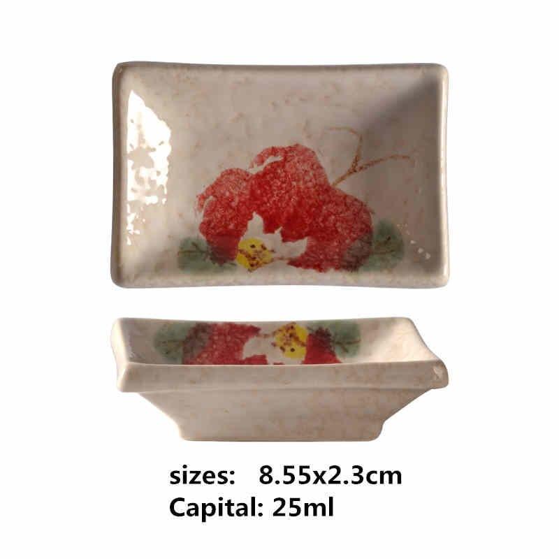 Shop 0 9 ceramic small square sauce dish Japanese style sushi dish flavoring sushi mustard plate soy sauce cherry blossom Pepper tray Mademoiselle Home Decor