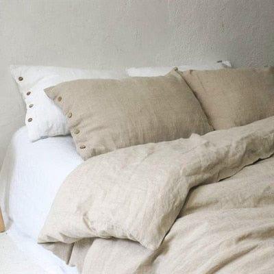 Shop 0 linen / UK 135X200cm 3PCS 100% Pure Linen Bedding Sets Natural Flax Duvet Cover Set With Pillowcase Modern 220x240 King Size Quilt Covers No Bed Sheet Mademoiselle Home Decor