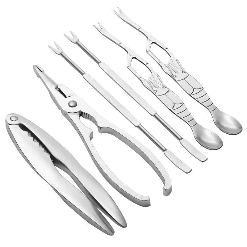 Shop 0 Seafood Tool Sets Crab Crackers Picks Spoons Set Stainless Steel Crab Peel Shrimp Tool Lobster Clamp Pliers Clip Pick Set Mademoiselle Home Decor