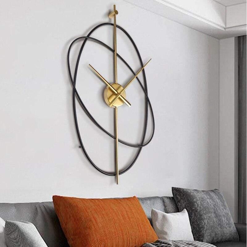 Shop 0 Large Iron Art Wall Clock Modern Design for Kitchen Decor Minimalist Style Creative Oval Metal Hanging Clock Home Decor Mademoiselle Home Decor