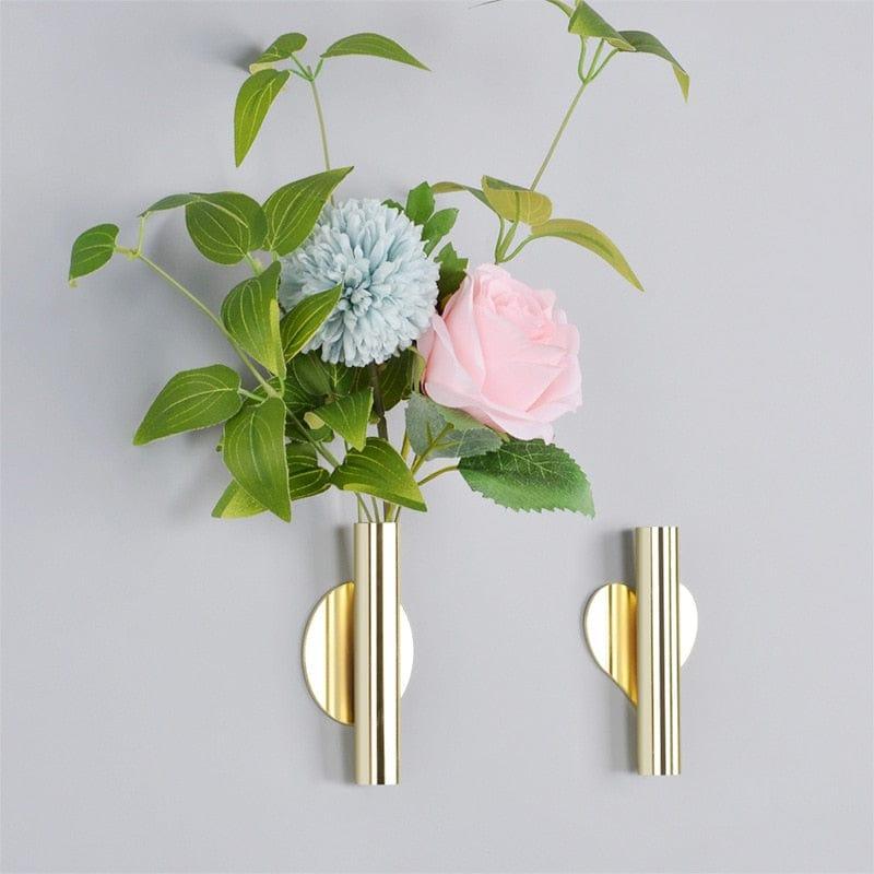 Shop 0 Wall Mount Flower Vase Tube Wall Hanging Metal Plants Holder Rack Flowerpot Home Decor Wedding Decoration For Livingroom Vase Mademoiselle Home Decor