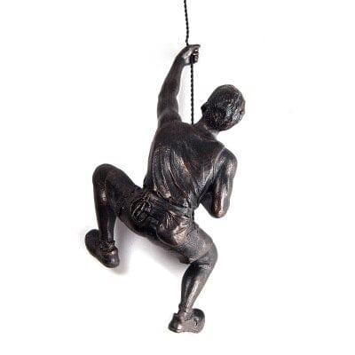 Shop 0 bronze statue-left 3D Wall Decor Art Hanging Resin Climbing Man Mount Pendant Industrial Style Iron Wire Decoration Sculpture Figures Statue Gift Mademoiselle Home Decor