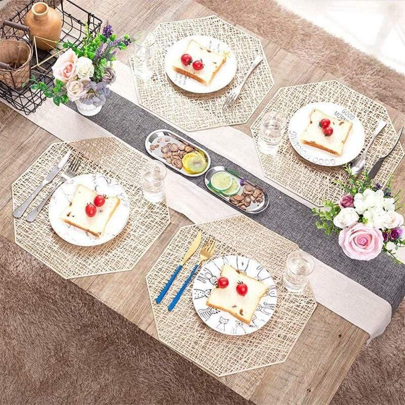 Shop 0 6/4pcs Placemats Set PVC Hollow Placemats for Dining Table Mats Home Diner Decoration Cutout Hangable Gold Individual Placemats Mademoiselle Home Decor