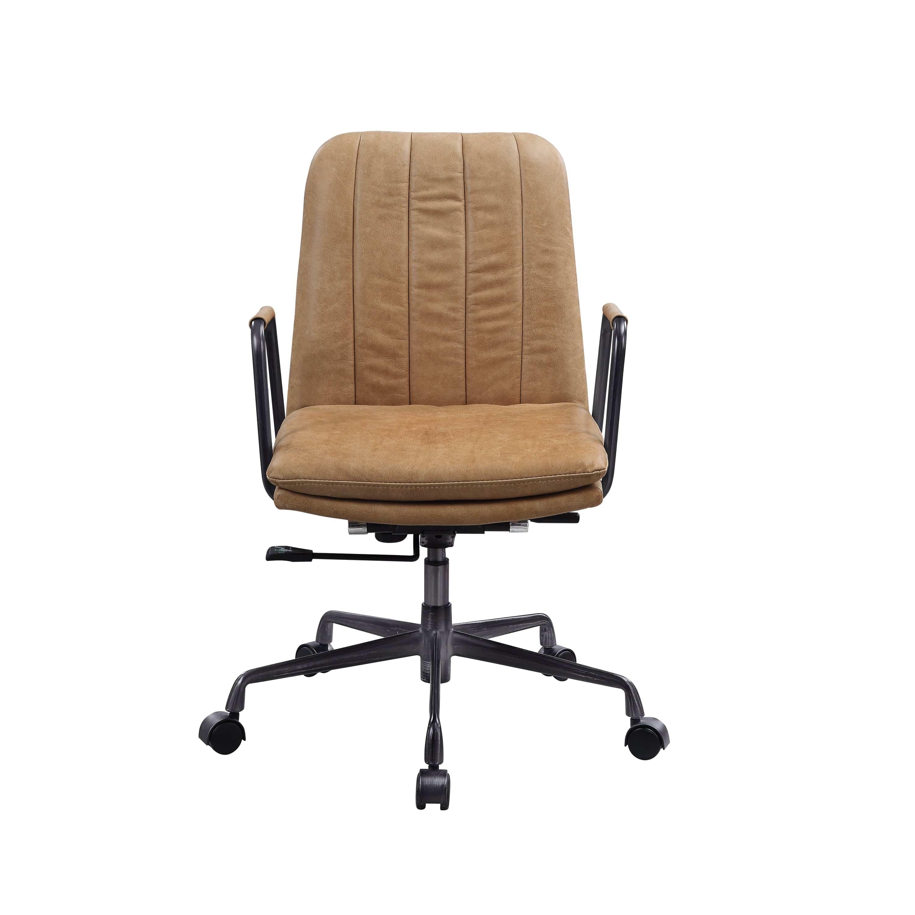 Shop ACME Eclarn Office Chair in Rum Top Grain Leather 93174 Mademoiselle Home Decor