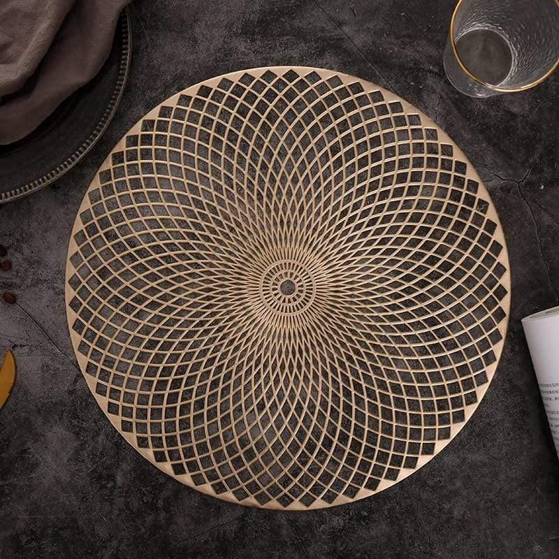 Shop 0 Yellow 2 / Set of 2 Round PVC Placemats Set of 2 Modern Minimalist Style Dining Table Decor Non-slip Placemat for Holiday Party Wedding Table Mats Mademoiselle Home Decor