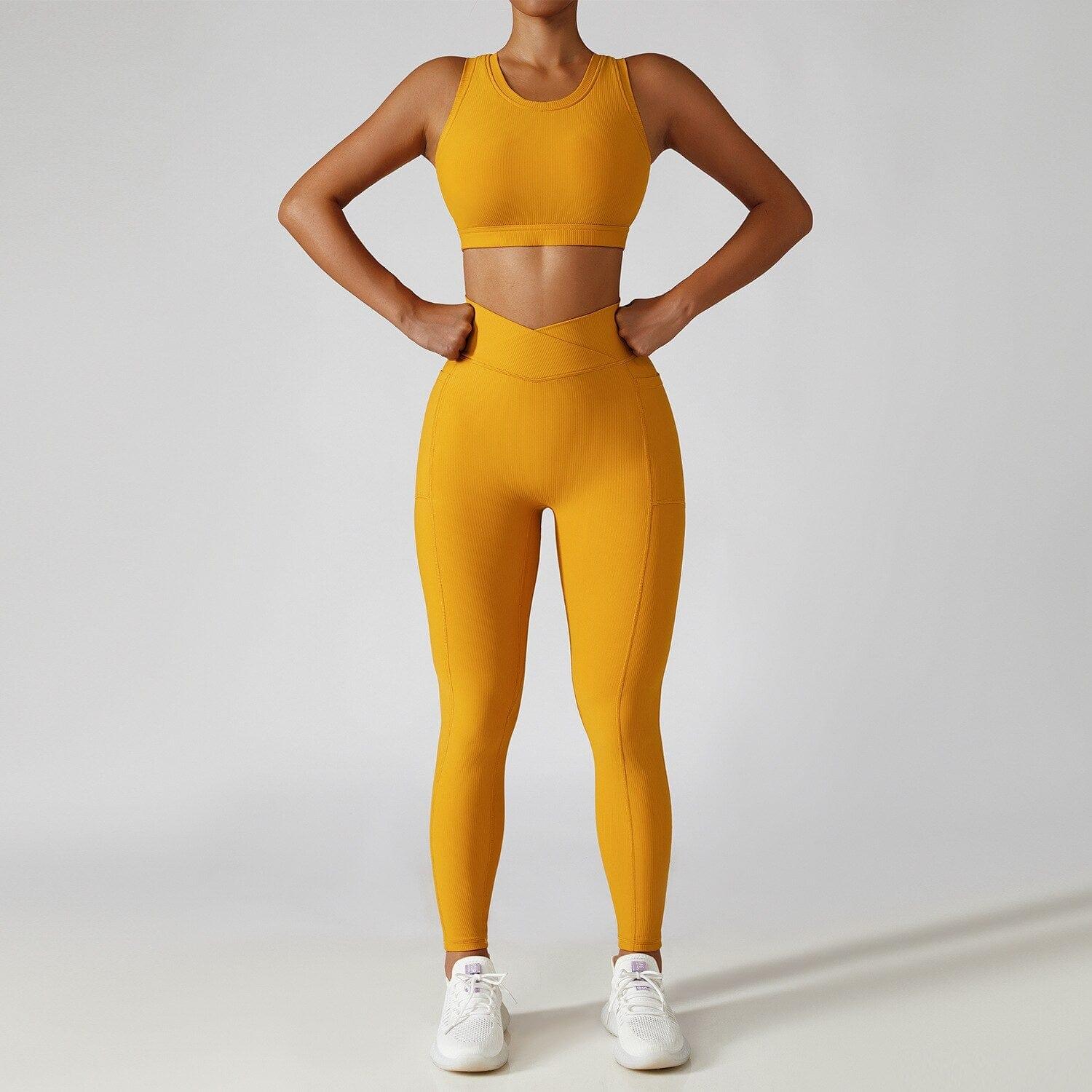 Shop 0 2 Pieces Seamless Women Tracksuit  Yoga Set Running Workout Sportswear Gym Clothes Fitness Bra High Waist Leggings Sports Suit Mademoiselle Home Decor