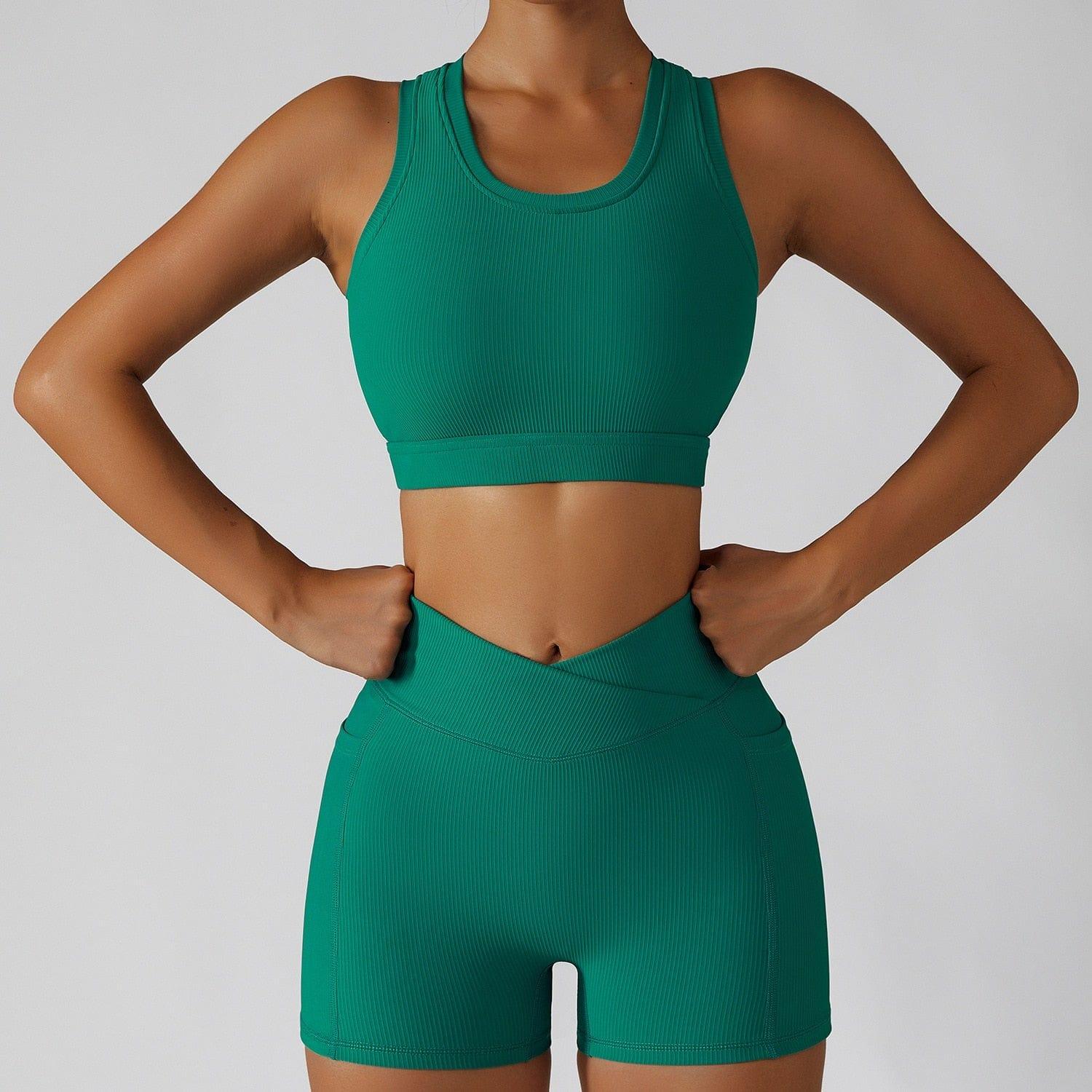 Shop 0 Green suit-2 / S / China 2 Pieces Seamless Women Tracksuit  Yoga Set Running Workout Sportswear Gym Clothes Fitness Bra High Waist Leggings Sports Suit Mademoiselle Home Decor