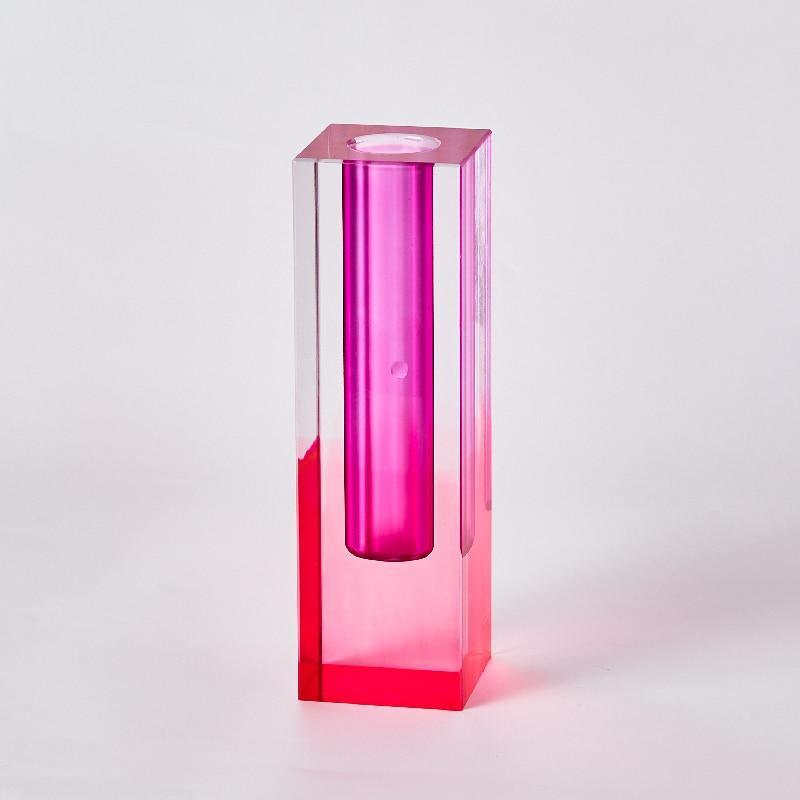 Shop 0 16cm StyleB Floriddle Modern Rainbow Pillar Bud Vase Tabletop Glass Vases Luxury Decorative Acrylic Crystal Nordic Room Decoration Home Mademoiselle Home Decor