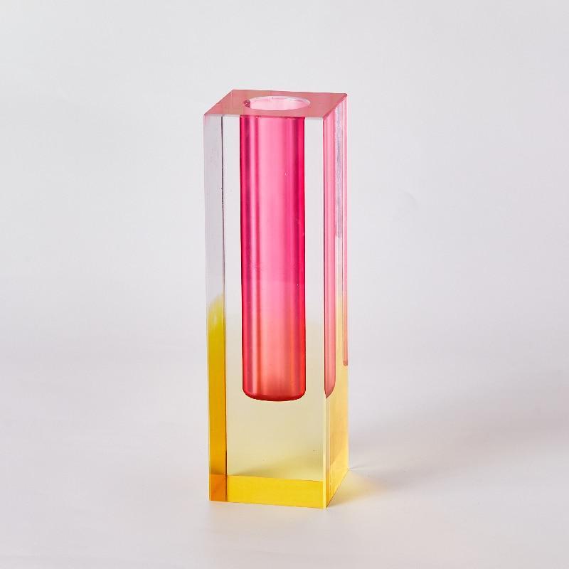 Shop 0 16cm StyleC Floriddle Modern Rainbow Pillar Bud Vase Tabletop Glass Vases Luxury Decorative Acrylic Crystal Nordic Room Decoration Home Mademoiselle Home Decor