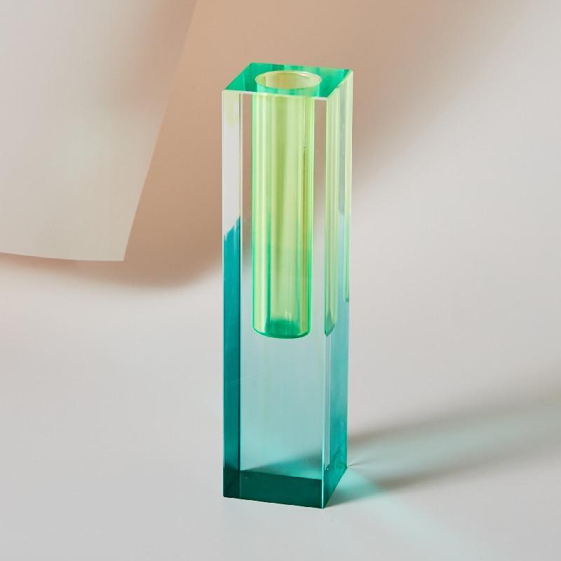 Shop 0 20cm StyleD Floriddle Modern Rainbow Pillar Bud Vase Tabletop Glass Vases Luxury Decorative Acrylic Crystal Nordic Room Decoration Home Mademoiselle Home Decor