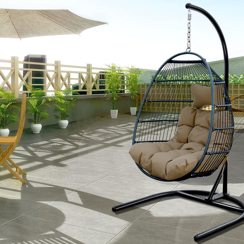 Shop egg shape SINGLE SWING chair for garden patio Mademoiselle Home Decor