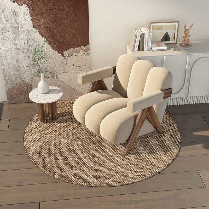 Shop 0 Fashion Apartment Living Room Sofas Nordic Solid Wood Bedroom Balcony Single Sofa Creative Designer Dormitory Leisure Sofa Chair Mademoiselle Home Decor