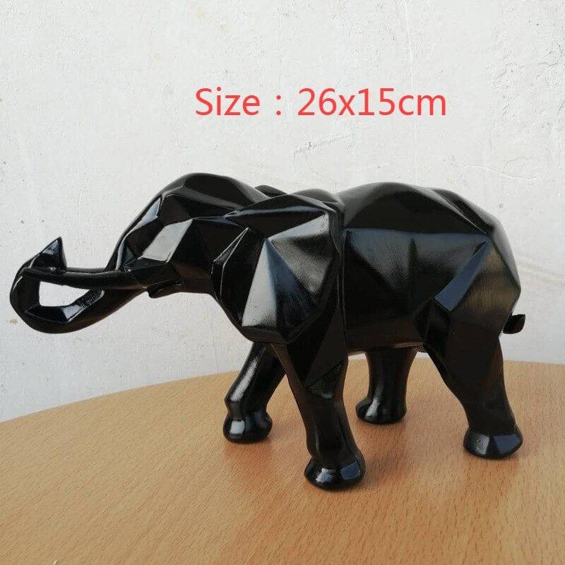 Shop 0 Black elephant Nordic Panther Statue Animal Figurine Abstract Geometric Style Resin Leopard Sculpture Home Office Decoration Crafts Decor Table Mademoiselle Home Decor