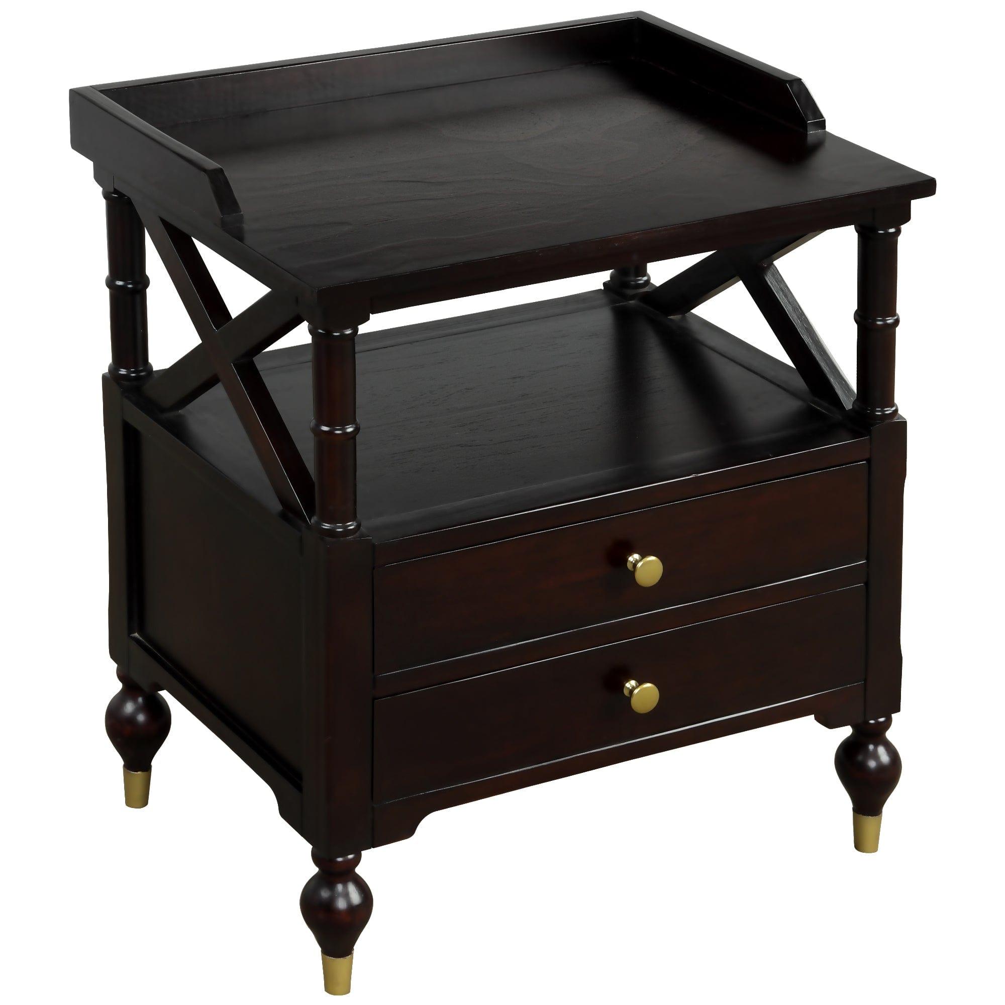 Shop Modern Black Cherry 2 Drawer Nightstand Mademoiselle Home Decor