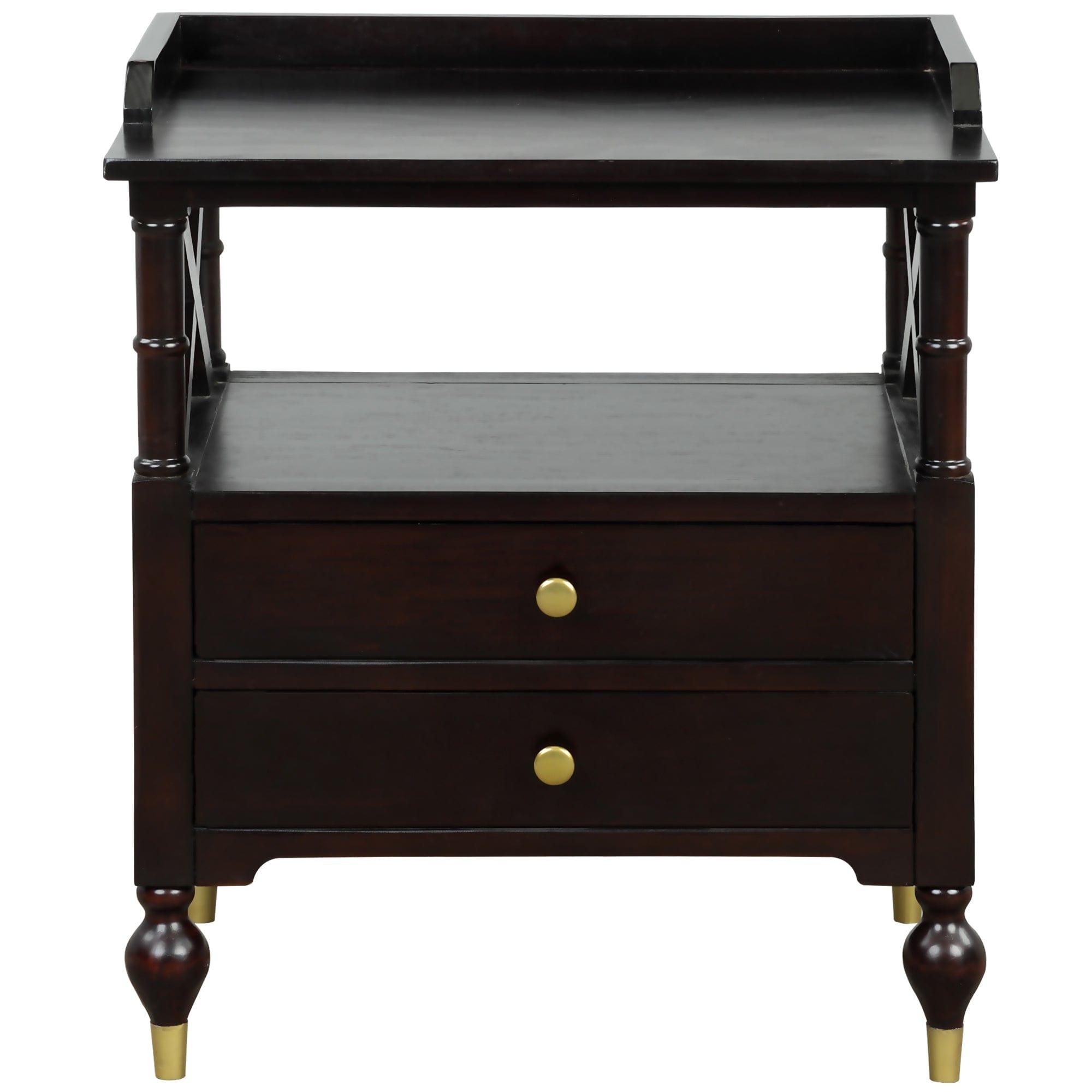 Shop Modern Black Cherry 2 Drawer Nightstand Mademoiselle Home Decor