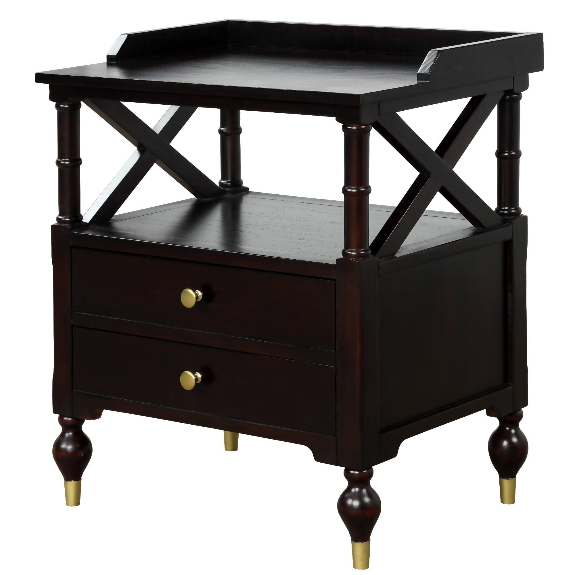 Shop Modern Black Cherry 2 Drawer Nightstand Mademoiselle Home Decor