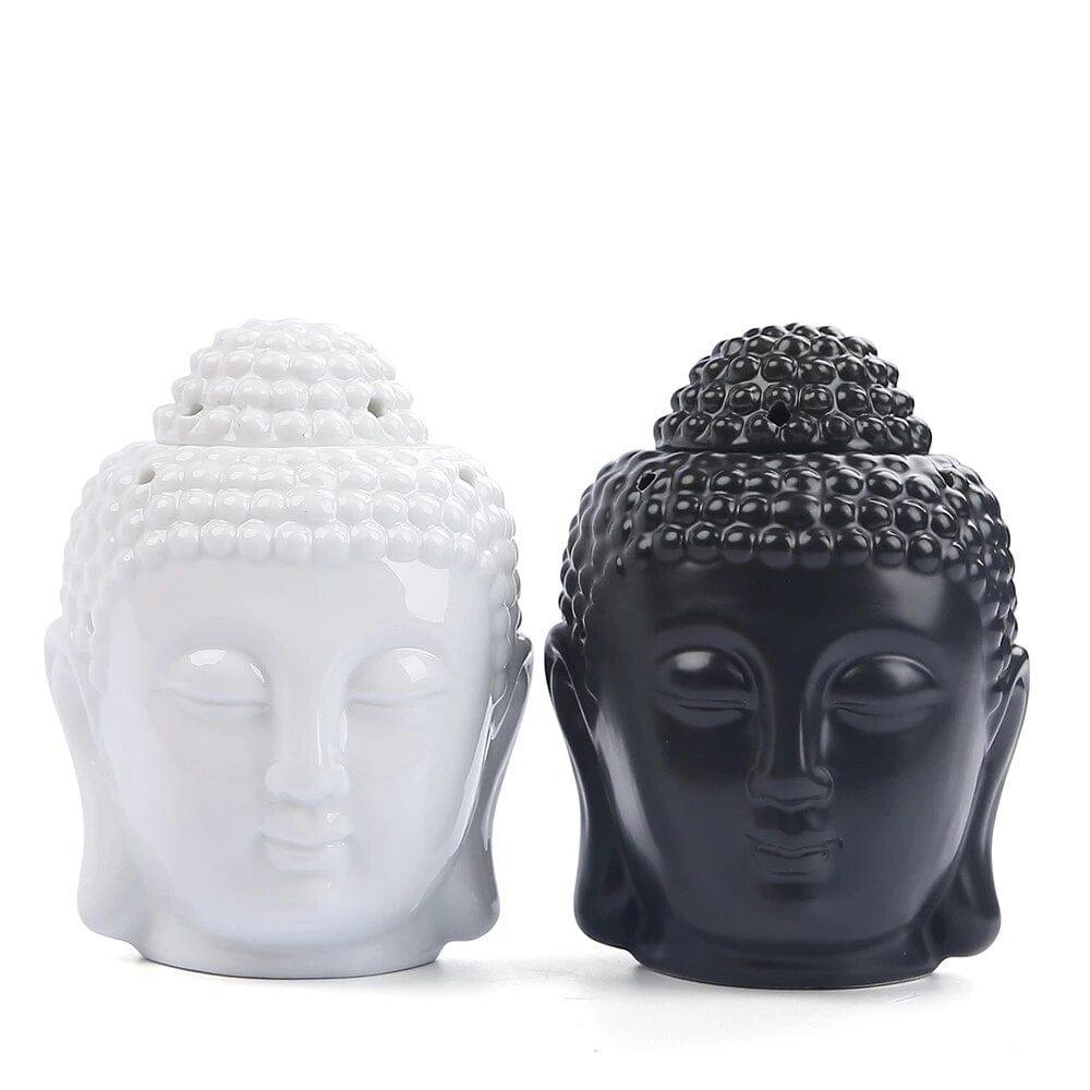 Shop 0 White/Black Buddha Head Aromatic Oil Burner Ceramic Aromatherapy Lamp Candle Aroma Furnace Oil Lamp Home Decor Incense Burner Mademoiselle Home Decor