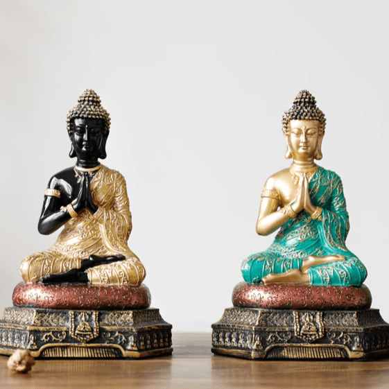 Shop 0 Buddha Statues Thailand for Garden office home Decor Desk ornament fengshui hindu sitting Buddha figurine Decoration Mademoiselle Home Decor