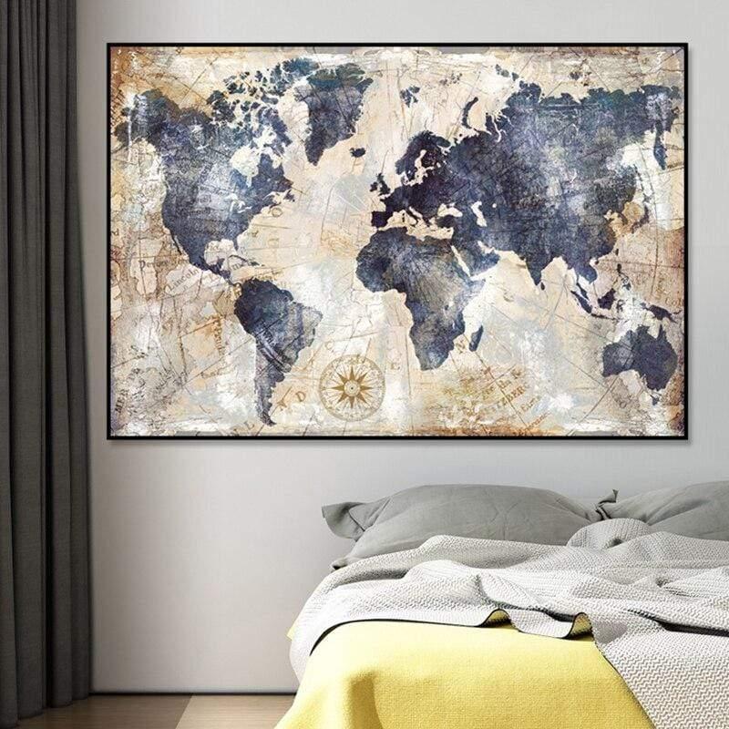 Shop 0 SELFLESSLY ART Vintage World Map Canvas Painting Wall Pictures For Living Room Posters And Prints Modern Art Home Wall Decor Mademoiselle Home Decor