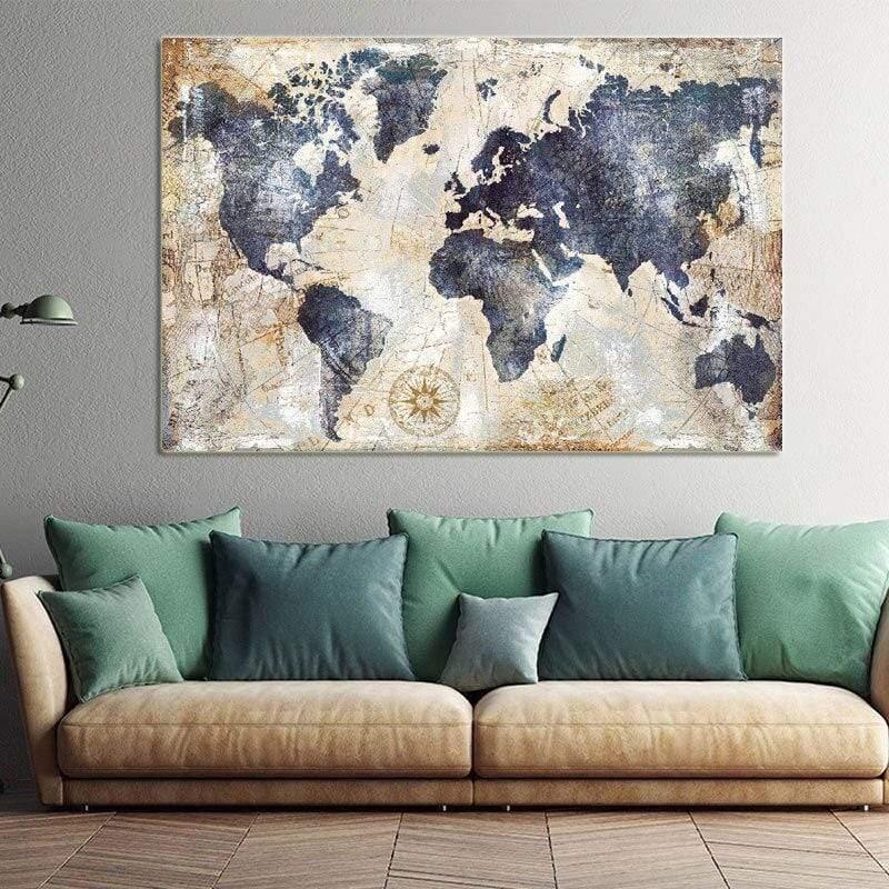 Shop 0 SELFLESSLY ART Vintage World Map Canvas Painting Wall Pictures For Living Room Posters And Prints Modern Art Home Wall Decor Mademoiselle Home Decor