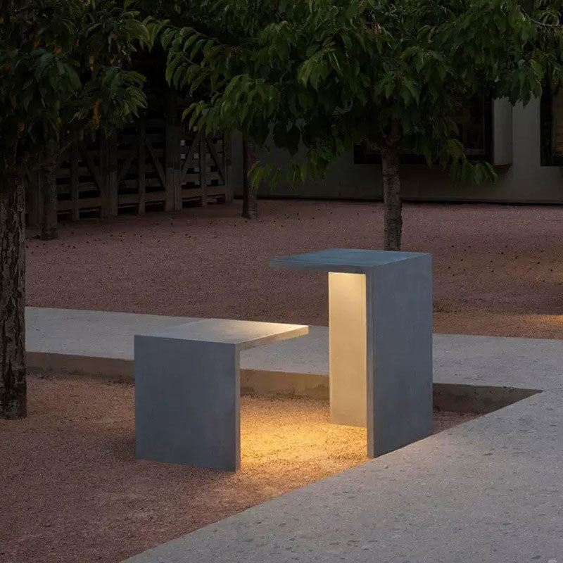 Minimalistic Abstract Outdoor Seats With Lighting